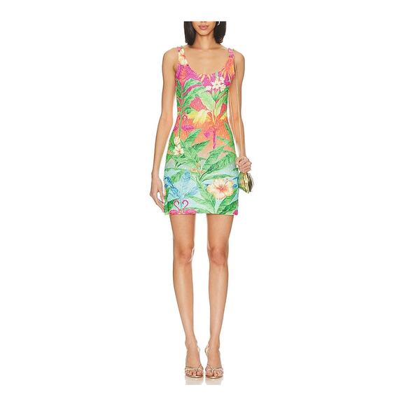 Luli Fama Palm Breeze Multicolor Polyester Tank Mini Dress � Size S - Picture 1 of 8